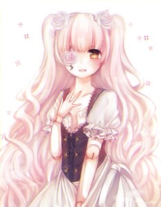 Rating: Safe Score: 0 Tags: 1girl blonde_hair doll_joints dress eyepatch flower frills hair_flower hair_ornament image kirakishou long_hair pink_flower pink_hair pink_rose rose solo striped striped_background vertical_stripes very_long_hair white_flower white_rose User: admin