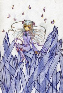 Rating: Safe Score: 0 Tags: 1girl barasuishou dress feathers full_body image long_hair long_sleeves looking_at_viewer ribbon solo standing thighhighs traditional_media very_long_hair wind wings yellow_eyes User: admin
