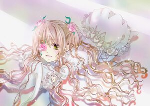 Rating: Safe Score: 0 Tags: 1girl dress eyepatch flower frilled_pillow frills green_eyes hair_flower hair_ornament image kirakishou long_hair long_sleeves lying on_stomach pillow pink_flower pink_rose rose smile solo traditional_media twintails wavy_hair User: admin
