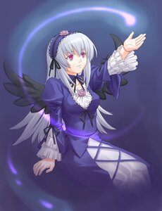 Rating: Safe Score: 0 Tags: 1girl artist_request black_dress black_ribbon black_wings cross-laced_clothes dress flower frilled_sleeves frills ghost hairband image lolita_hairband long_hair long_sleeves looking_at_viewer outstretched_arm pink_eyes ribbon rose rozen_maiden silver_hair sitting smile solo suigintou very_long_hair wings User: admin