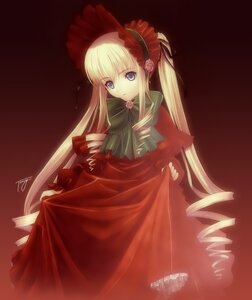 Rating: Safe Score: 0 Tags: 1girl blonde_hair blue_eyes bonnet bow bowtie clothes_grab curtsey doll dress drill_hair expressionless flower green_bow hat image lolita_fashion long_hair long_sleeves looking_at_viewer red_dress red_theme ribbon rose rozen_maiden shinku signature simple_background solo tony_taka twin_drills twintails very_long_hair User: admin