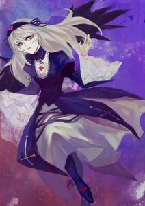 Rating: Safe Score: 0 Tags: 1girl dress flower frills hairband image long_hair long_sleeves pink_eyes red_eyes rose solo suigintou wide_sleeves wings User: admin