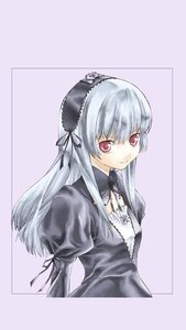 Rating: Safe Score: 0 Tags: 1girl bangs black_ribbon closed_mouth detached_collar dress frills hairband image juliet_sleeves long_hair long_sleeves looking_at_viewer pink_eyes puffy_sleeves ribbon silver_hair simple_background smile solo striped suigintou upper_body User: admin