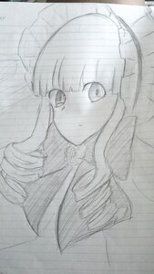 Rating: Safe Score: 0 Tags: 1girl bangs blush bonnet curly_hair drill_hair greyscale image long_hair looking_at_viewer monochrome photo ringlets shinku sketch solo traditional_media twin_drills upper_body User: admin