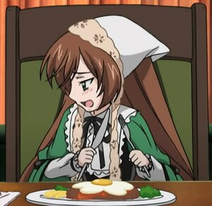 Rating: Safe Score: 0 Tags: 1girl blush brown_hair curry food green_eyes head_scarf image indoors long_hair long_sleeves open_mouth plate rice solo suiseiseki table User: admin