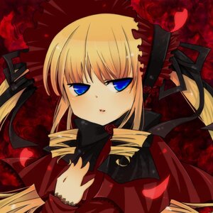 Rating: Safe Score: 0 Tags: 1girl blonde_hair blue_eyes bow dress drill_hair flower image long_hair red_flower red_rose rose shinku solo twin_drills twintails User: admin