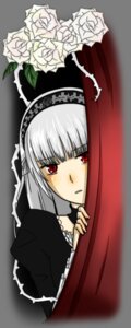 Rating: Safe Score: 0 Tags: 1girl auto_tagged bangs dress flower image long_hair long_sleeves looking_at_viewer parted_lips red_eyes rose silver_hair solo suigintou transparent_background white_flower User: admin