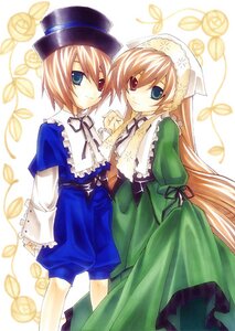 Rating: Safe Score: 0 Tags: 2girls blonde_hair blue_dress blue_eyes brown_hair dress frills green_dress hat heterochromia holding_hands image long_hair long_sleeves looking_at_viewer multiple_girls pair red_eyes short_hair siblings sisters smile souseiseki suiseiseki twins very_long_hair User: admin