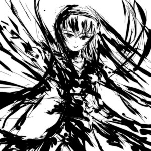 Rating: Safe Score: 0 Tags: 1girl bangs closed_mouth dress greyscale hairband half-closed_eyes image long_sleeves looking_at_viewer monochrome short_hair solo suigintou white_background User: admin