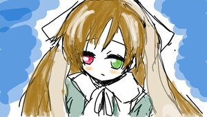 Rating: Safe Score: 0 Tags: 1girl bangs black_ribbon blush brown_hair closed_mouth dress green_dress green_eyes heterochromia image long_hair long_sleeves looking_at_viewer red_eyes simple_background solo suiseiseki User: admin