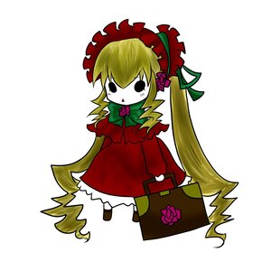 Rating: Safe Score: 0 Tags: 1girl blonde_hair bonnet bow bowtie dress flower full_body image long_hair long_sleeves red_dress rose shinku simple_background solo very_long_hair white_background User: admin