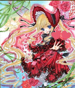 Rating: Safe Score: 0 Tags: 1girl blonde_hair blue_eyes bonnet bow dress drill_hair flower frills heart image long_hair long_sleeves looking_at_viewer marker_(medium) petals pink_flower pink_rose red_dress red_flower red_rose rose rose_petals shinku shoes smile solo traditional_media twin_drills twintails very_long_hair watercolor_(medium) User: admin