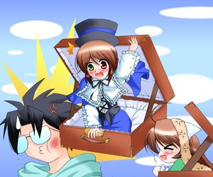 Rating: Safe Score: 0 Tags: 1girl anger_vein angry blush brown_hair day dress green_eyes hat heterochromia image in_box long_sleeves open_mouth pair siblings sisters souseiseki suiseiseki surprised top_hat twins User: admin