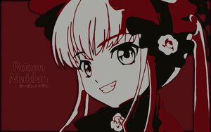 Rating: Safe Score: 0 Tags: 1girl auto_tagged bangs flower grin image long_hair looking_at_viewer monochrome portrait red_background red_theme rose shinku simple_background smile solo User: admin