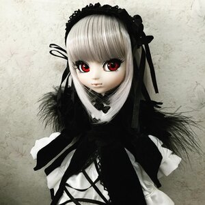 Rating: Safe Score: 0 Tags: 1girl bangs closed_mouth doll dress expressionless frills gothic_lolita grey_background hairband lips lolita_fashion long_hair long_sleeves looking_at_viewer red_eyes ribbon rose solo suigintou upper_body User: admin