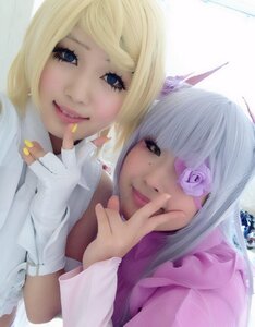 Rating: Safe Score: 0 Tags: 2girls 3d animal_ears blonde_hair blue_eyes flower gloves lips multiple_cosplay multiple_girls nail_polish rose smile tagme User: admin