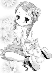 Rating: Safe Score: 0 Tags: 1girl blush dress drill_hair greyscale image kanaria monochrome rose shoes solo tears twin_drills User: admin