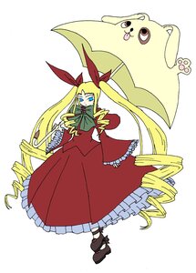 Rating: Safe Score: 0 Tags: 1girl blonde_hair blue_eyes bow dress drill_hair full_body hair_ribbon image long_hair long_sleeves red_dress ribbon ringlets shinku shoes solo twin_drills twintails very_long_hair User: admin