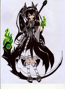 Rating: Safe Score: 0 Tags: 1girl black_dress black_hair dress frills image lolita_fashion long_hair looking_at_viewer red_eyes ribbon solo suigintou traditional_media twintails User: admin