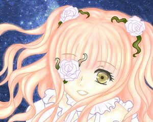 Rating: Safe Score: 0 Tags: 1girl blush flower frills hair_flower hair_ornament image kirakishou long_hair night night_sky pink_hair rose sky smile solo star_(sky) starry_sky thorns white_flower white_rose yellow_eyes User: admin