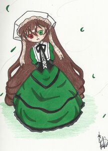 Rating: Safe Score: 0 Tags: 1girl brown_hair dress frills full_body green_dress green_eyes head_scarf heterochromia image long_hair long_sleeves looking_at_viewer open_mouth red_eyes solo standing suiseiseki twintails very_long_hair watering_can User: admin