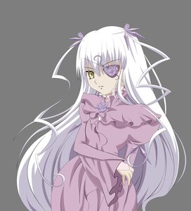 Rating: Safe Score: 0 Tags: 1girl barasuishou dress eyepatch frills hair_ribbon image long_hair long_sleeves looking_at_viewer ribbon solo striped striped_background two_side_up vertical_stripes very_long_hair white_background yellow_eyes User: admin