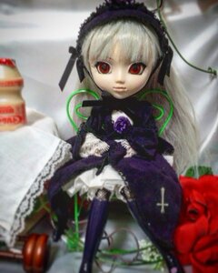 Rating: Safe Score: 0 Tags: 1girl 3d blurry blurry_background blurry_foreground depth_of_field doll dress figure flower frilled_sleeves frills hairband long_hair long_sleeves looking_at_viewer motion_blur photo red_eyes rose silver_hair solo suigintou very_long_hair wings User: admin