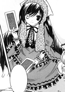 Rating: Safe Score: 0 Tags: 1girl blush book card dress frills greyscale holding holding_book image lolita_fashion long_hair long_sleeves looking_at_viewer monochrome ribbon simple_background solo suiseiseki very_long_hair User: admin