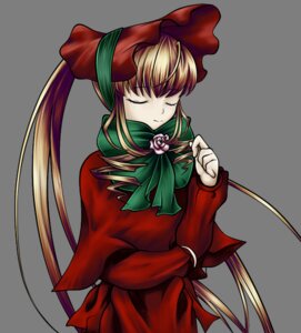 Rating: Safe Score: 0 Tags: 1girl blonde_hair bonnet bow bowtie closed_eyes dress flower image long_hair long_sleeves red_dress rose shinku solo twintails very_long_hair User: admin