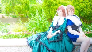 Rating: Safe Score: 0 Tags: 1boy 1girl blue_dress brown_hair closed_eyes dress flower frills long_sleeves multiple_cosplay outdoors short_hair sitting skirt_hold tagme tree User: admin