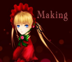 Rating: Safe Score: 0 Tags: 1girl blonde_hair blue_eyes bonnet bow capelet dress flower green_bow image long_hair looking_at_viewer red_capelet red_dress red_flower red_rose rose shinku simple_background solo twintails User: admin