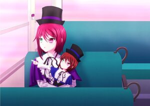 Rating: Safe Score: 0 Tags: brown_hair frills green_eyes hat heterochromia image long_sleeves looking_at_viewer multiple_girls red_eyes short_hair siblings sisters solo souseiseki suiseiseki top_hat twins User: admin