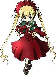 Rating: Safe Score: 0 Tags: 1girl blonde_hair blue_eyes blush bonnet bow bowtie dress full_body green_bow image long_hair long_sleeves looking_at_viewer red_dress shinku shoes simple_background solo standing twintails very_long_hair white_background User: admin