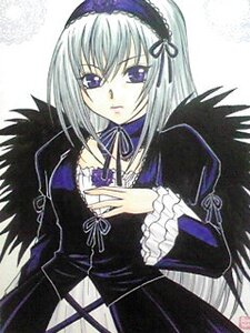 Rating: Safe Score: 0 Tags: 1girl black_dress black_ribbon black_wings cross-laced_clothes detached_collar dress frilled_sleeves frills hairband image lolita_hairband long_hair long_sleeves looking_at_viewer puffy_sleeves ribbon silver_hair simple_background solo suigintou traditional_media upper_body white_background wings User: admin