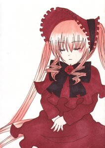 Rating: Safe Score: 0 Tags: 1girl bonnet bow closed_eyes dress flower image long_hair long_sleeves red_dress red_flower red_rose rose shinku simple_background solo twintails very_long_hair white_background User: admin