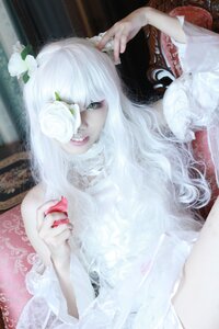 Rating: Safe Score: 0 Tags: 1girl bangs flower green_eyes hair_ornament kirakishou lips long_hair looking_at_viewer solo upper_body white_flower white_hair wings User: admin