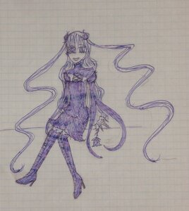 Rating: Safe Score: 0 Tags: 1girl boots choker dress hair_ornament high_heel_boots high_heels image kirakishou long_hair monochrome purple_theme smile solo thigh_boots thighhighs very_long_hair User: admin