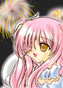 Rating: Safe Score: 0 Tags: 1girl fireworks frills image kirakishou long_hair open_mouth pink_hair smile solo two_side_up upper_body yellow_eyes User: admin