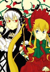 Rating: Safe Score: 0 Tags: 2girls :< blonde_hair blue_eyes bonnet bow bowtie dress expressionless flower frills green_bow green_neckwear image long_hair long_sleeves looking_at_viewer multiple_girls pair red_dress red_eyes red_flower rose shinku sidelocks suigintou twintails wings User: admin
