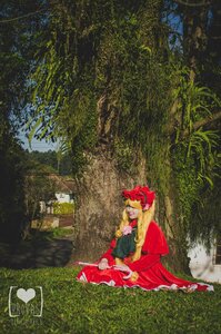 Rating: Safe Score: 0 Tags: 1girl blonde_hair closed_eyes dress flower grass long_hair nature outdoors red_dress shinku sitting solo tree User: admin