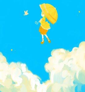 Rating: Safe Score: 0 Tags: 1girl blue_sky cloud day dress flower hat image kanaria outdoors parasol sky solo umbrella User: admin