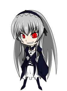 Rating: Safe Score: 0 Tags: 1girl auto_tagged chibi dress frills full_body grin hairband image long_hair long_sleeves red_eyes silver_hair simple_background smile solo striped suigintou white_background User: admin