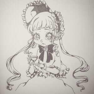 Rating: Safe Score: 0 Tags: 1girl bonnet bow crying dress flower frills greyscale image long_hair long_sleeves monochrome rose shinku solo tears traditional_media twintails upper_body User: admin