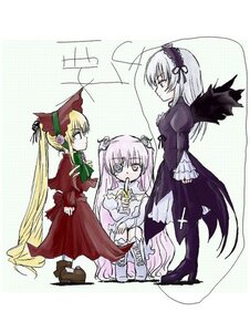 Rating: Safe Score: 0 Tags: 3girls blonde_hair bonnet boots dress flower hat image long_hair long_sleeves looking_at_another multiple multiple_girls red_dress rose shinku silver_hair sitting suigintou tagme very_long_hair wings User: admin