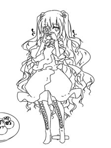 Rating: Safe Score: 0 Tags: 1girl boots cross-laced_footwear dress greyscale hair_ornament image kirakishou knee_boots lace-up_boots lineart long_hair monochrome solo very_long_hair User: admin