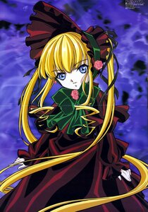 Rating: Safe Score: 0 Tags: 1girl blonde_hair blue_eyes bonnet bow bowtie dress flower green_bow image long_hair long_sleeves looking_at_viewer night pink_rose red_dress rose shinku sidelocks solo twintails very_long_hair User: admin