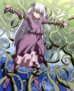 Rating: Safe Score: 0 Tags: 1girl barasuishou boots dress floating frills full_body image long_dress long_hair long_sleeves outstretched_arms solo standing tentacles very_long_hair vines yellow_eyes User: admin