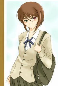 Rating: Safe Score: 0 Tags: 1girl auto_tagged bag blush brown_hair green_eyes heterochromia image long_sleeves looking_at_viewer pleated_skirt red_eyes ribbon school_bag school_uniform shirt short_hair skirt solo souseiseki User: admin