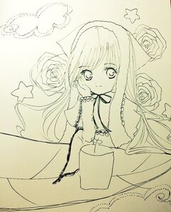Rating: Safe Score: 0 Tags: 1girl cross dress flower frills image long_hair long_sleeves looking_at_viewer monochrome pink_flower pink_rose red_rose ribbon rose smile solo star_(symbol) suiseiseki traditional_media very_long_hair User: admin