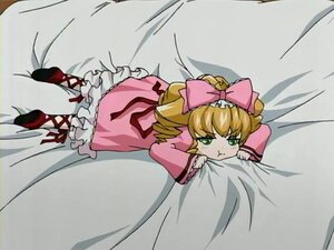 Rating: Safe Score: 0 Tags: 1girl :t auto_tagged bed_sheet blonde_hair bow dress drill_hair frills green_eyes hair_bow hina_ichigo hinaichigo image looking_at_viewer lying on_bed pink_bow pink_dress pout ribbon shoes solo tears User: admin